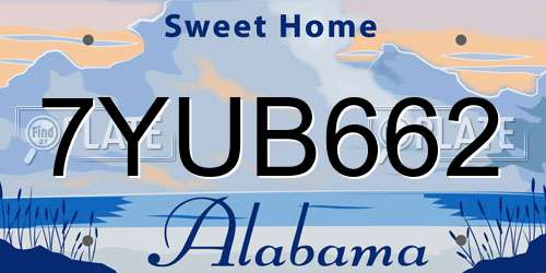 7YUB662 Alabama License Plate