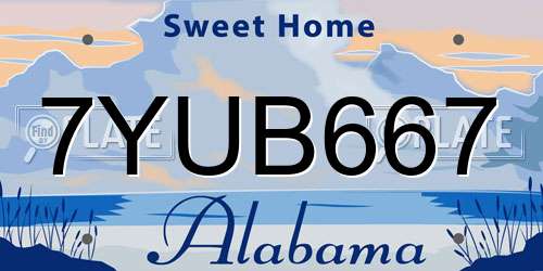 7YUB667 Alabama License Plate