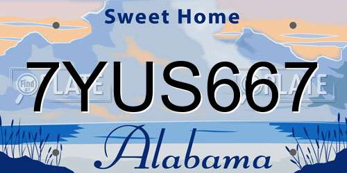 7YUS667 Alabama License Plate