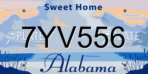 7YV556 Alabama License Plate