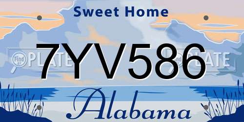 7YV586 Alabama License Plate