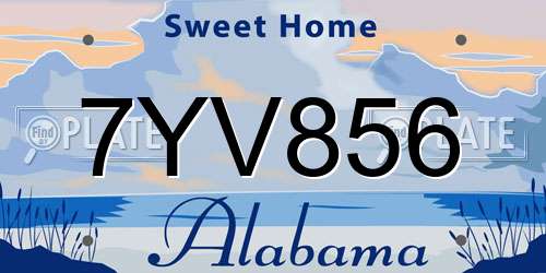 7YV856 Alabama License Plate