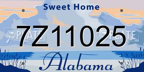 7Z11025 Alabama License Plate
