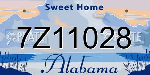 7Z11028 Alabama License Plate