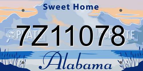 7Z11078 Alabama License Plate
