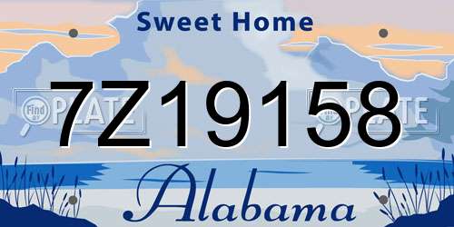 7Z19158 Alabama License Plate