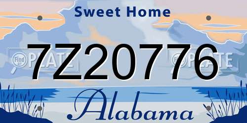 7Z20776 Alabama License Plate
