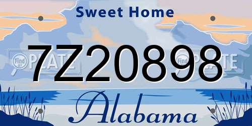 7Z20898 Alabama License Plate
