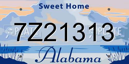 7Z21313 Alabama License Plate