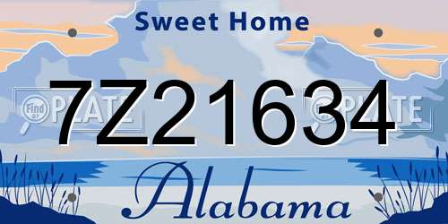 7Z21634 Alabama License Plate