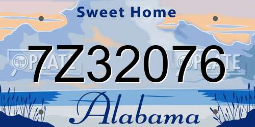 7Z32076 Alabama License Plate
