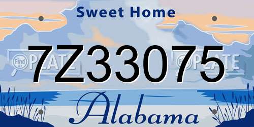 7Z33075 Alabama License Plate