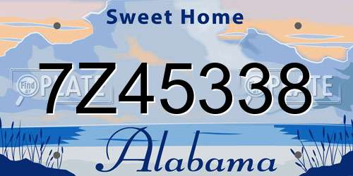 7Z45338 Alabama License Plate