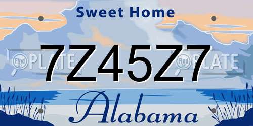 7Z45Z7 Alabama License Plate
