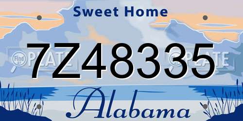 7Z48335 Alabama License Plate