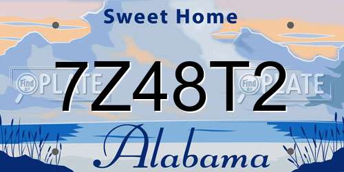 7Z48T2 Alabama License Plate