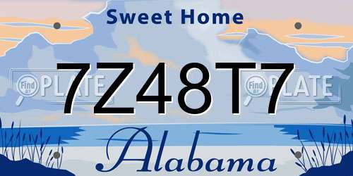 7Z48T7 Alabama License Plate