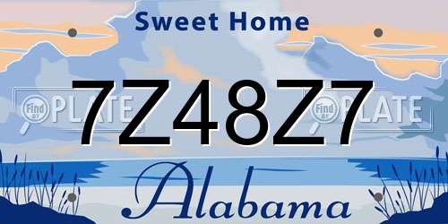 7Z48Z7 Alabama License Plate