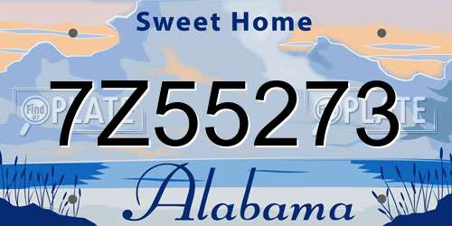 7Z55273 Alabama License Plate