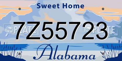 7Z55723 Alabama License Plate
