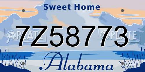 7Z58773 Alabama License Plate