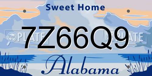 7Z66Q9 Alabama License Plate