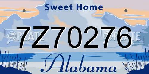 7Z70276 Alabama License Plate
