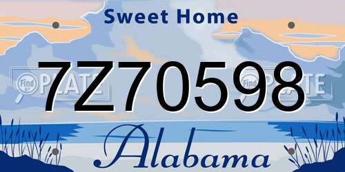 7Z70598 Alabama License Plate