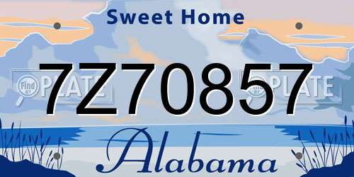 7Z70857 Alabama License Plate