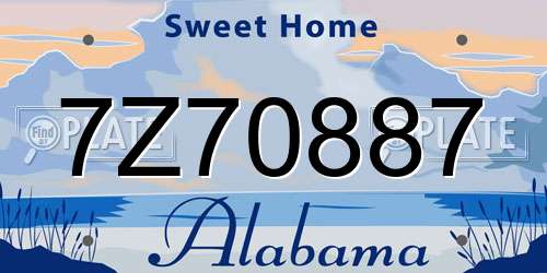 7Z70887 Alabama License Plate