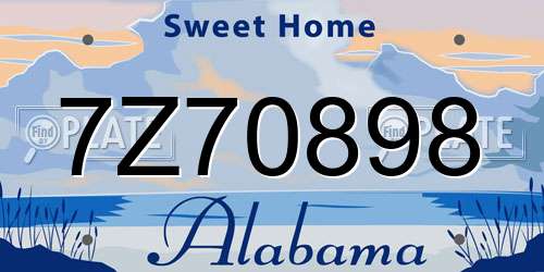 7Z70898 Alabama License Plate