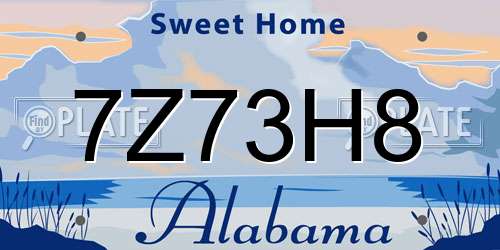 7Z73H8 Alabama License Plate