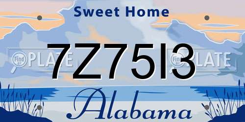 7Z75I3 Alabama License Plate
