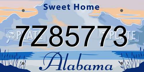 7Z85773 Alabama License Plate