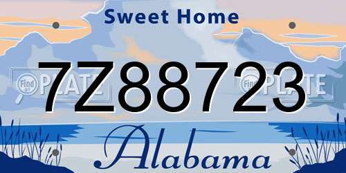 7Z88723 Alabama License Plate