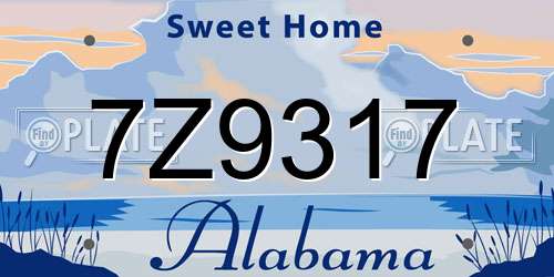 7Z9317 Alabama License Plate