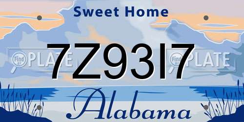 7Z93I7 Alabama License Plate