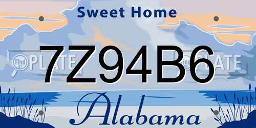7Z94B6 Alabama License Plate