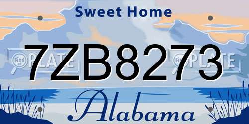 7ZB8273 Alabama License Plate