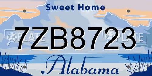 7ZB8723 Alabama License Plate