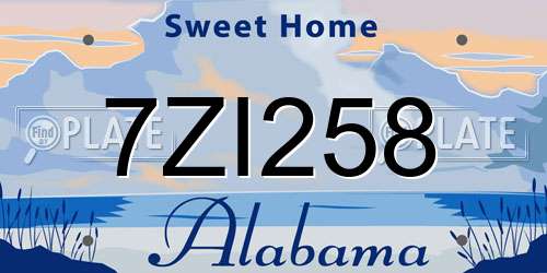7ZI258 Alabama License Plate