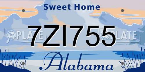 7ZI755 Alabama License Plate