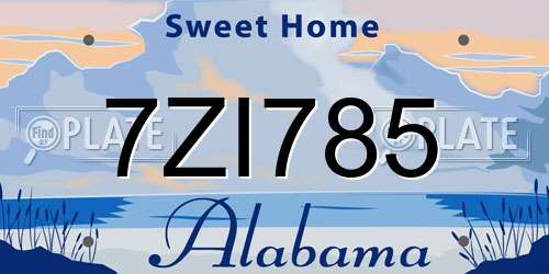 7ZI785 Alabama License Plate