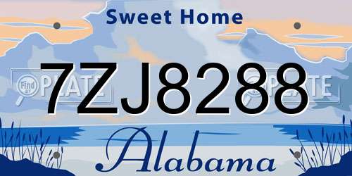 7ZJ8288 Alabama License Plate