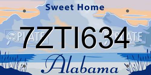 7ZTI634 Alabama License Plate