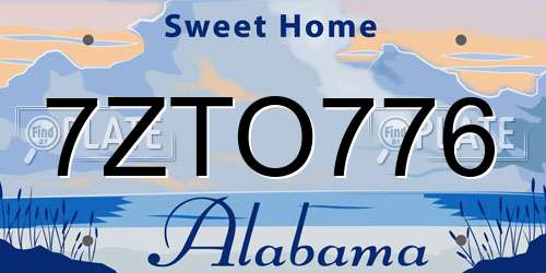 7ZTO776 Alabama License Plate
