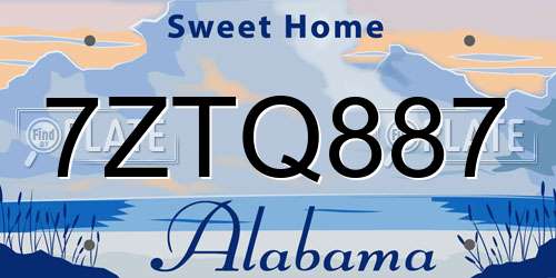 7ZTQ887 Alabama License Plate