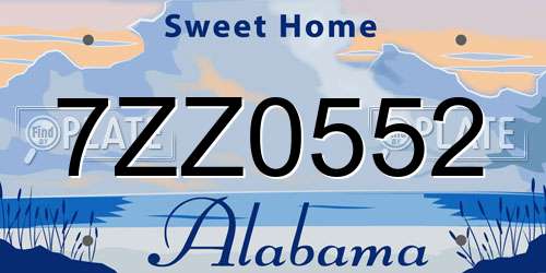 7ZZ0552 Alabama License Plate