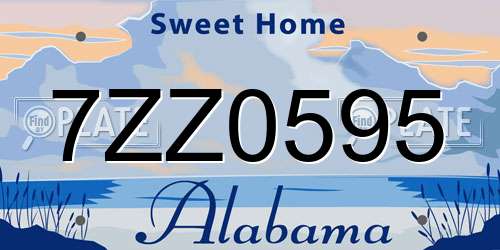 7ZZ0595 Alabama License Plate