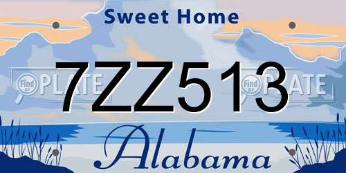 7ZZ513 Alabama License Plate